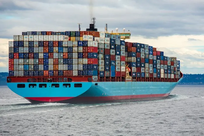 Container ship carrying imported goods
